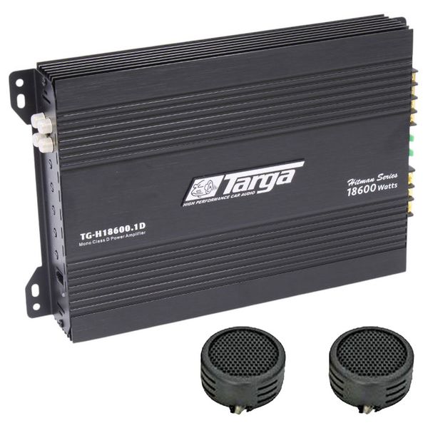 Targa TG-H18600.1D Hitman Series 18600w 1 Channel Amplifier &amp; Evo Tweeters