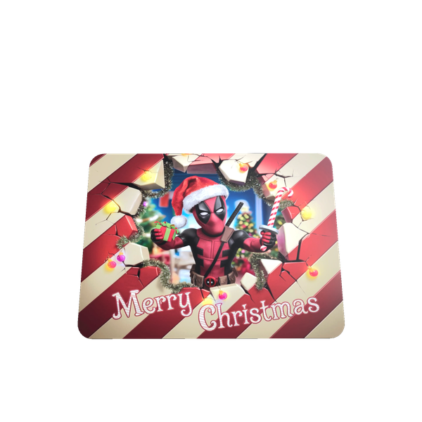 Deadpool 3D Break-Through Christmas Mouse Pad - Funny Festive Gift for Fans