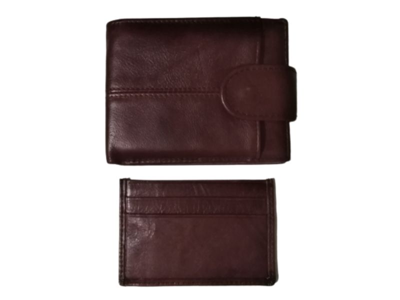 Elegant Genuine Leather Wallet with Extra Detachable Leather Card Holder