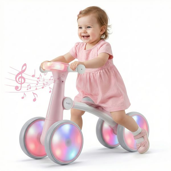 Topika Toddler Bike Balance Bike with Music &amp; Light Up Wheels
