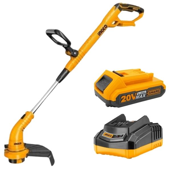 Ingco - Grass Trimmer, 2.0Ah Battery and Fast Intelligent Charger