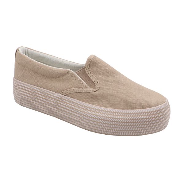 Ladies Platform Slip-On Printed Outsole Sneakers