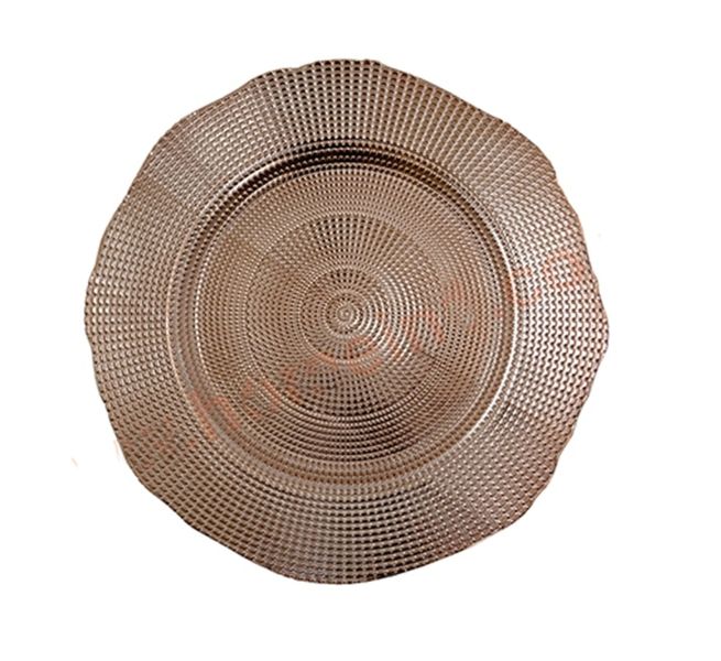 Savoy Rose Gold Plastic Underplate set of 4
