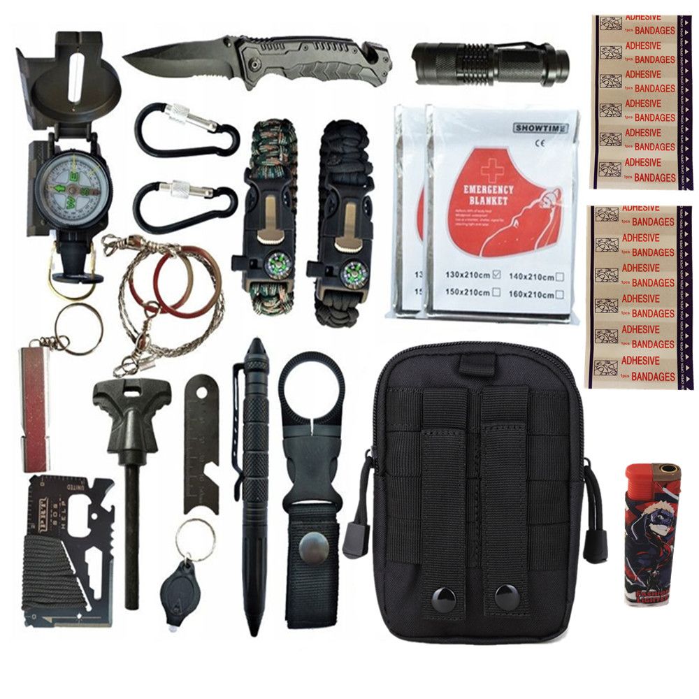 Survival Kit Utility Camping Outdoor Multi-Function Tactical Kit - 21 ...