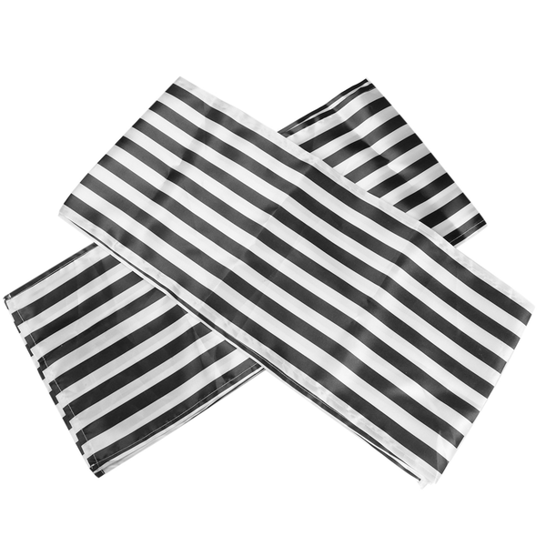 Striped Polyester Tablecloth For Dinner(Black And White 2 Pack)