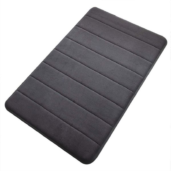 Charcoal Non-Slip Memory Foam Bath &amp; Shower Mat: Luxury Soft &amp;Absorbent Mat