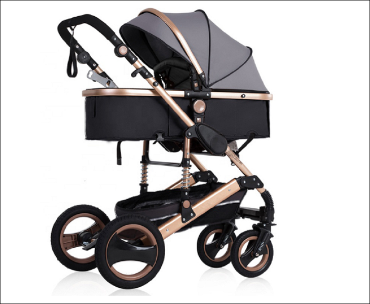 Luxury Baby Stroller Pram 2 in 1 Grey