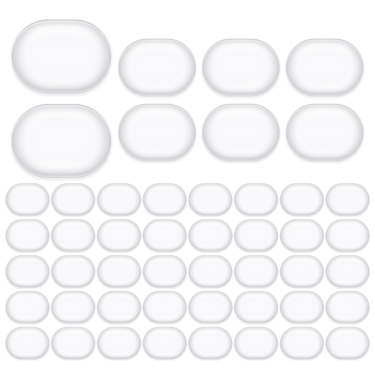 48 Pcs Drum Dampeners Gel Pads Silicone Drum Silencers (Transparent)