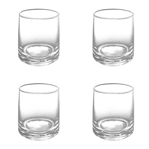 Nordic Style Coloured Tumbler Glass - Clear - Pack of 4