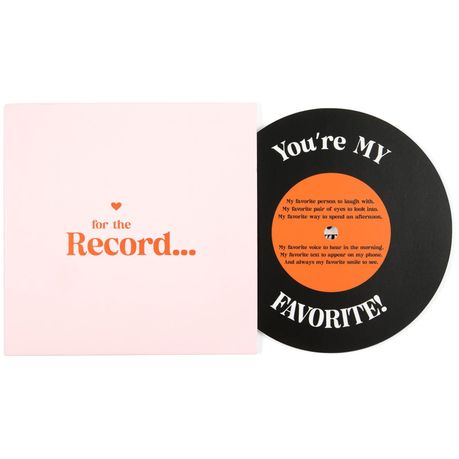 Anniversary Gift Card For Him Or Her-For the Record Love Card For Girl Boys Image