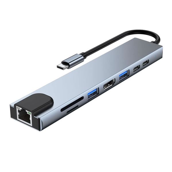 8 In 1 USB C Hub 4K Ultra HD Multiple Display Laptop Docking Station