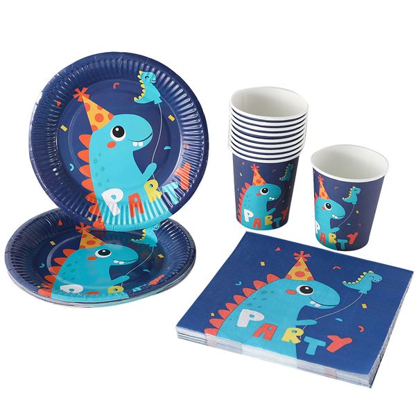 iKids Birthday Party Tableware | Blue Dinosaur | 10 Guests