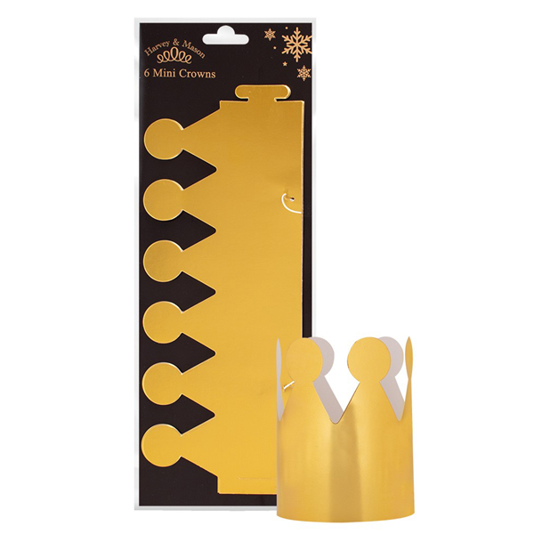 Mini Gold Foil Party Crowns (6 Pack) - Christmas &amp; Festive Celebration Hats