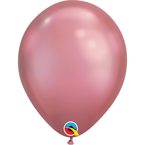 7 Inch Latex Round Chrome Mauve Air Filled