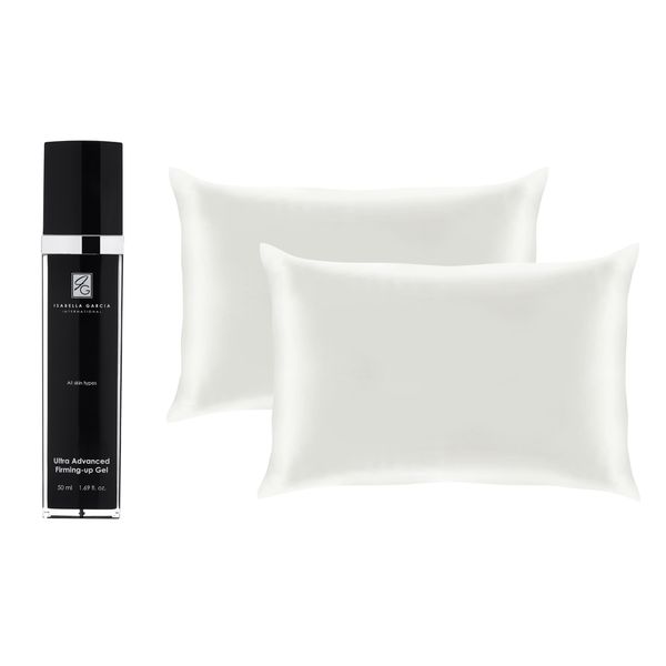 Isabella Garcia 100% Silk Pillowcase Set of 2 with Anti-Ageing Serum