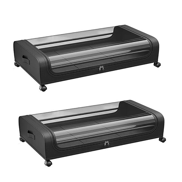 Underbed Container,Storage Bag with Wheel,Clothes Storage Bin - 2 Pieces