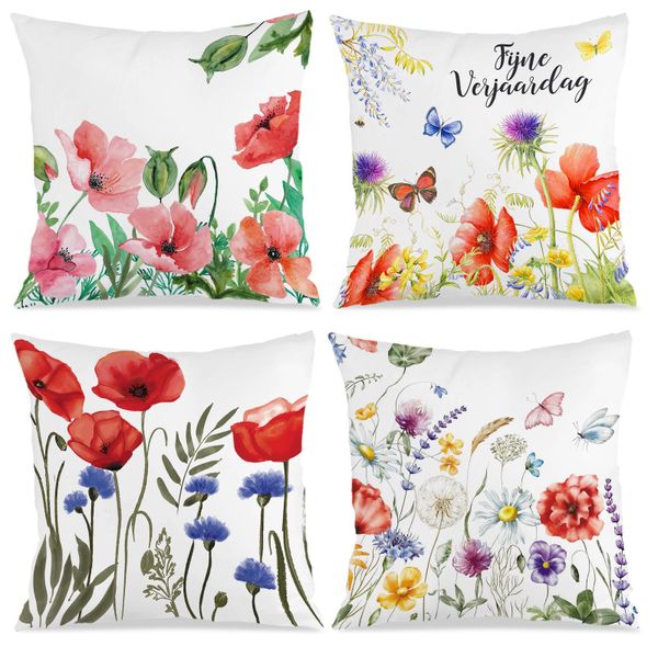 Flower Pattern Cushion Covers, 45x45cm Pillow Covers for Living Room