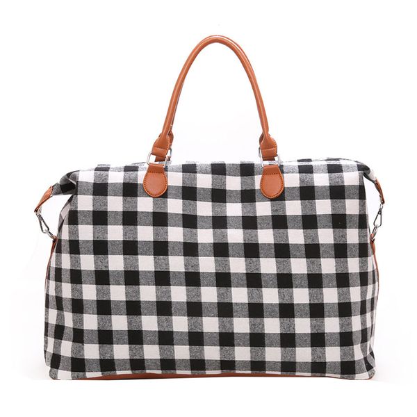 Blackcherry Oversized Checked Travel Bag