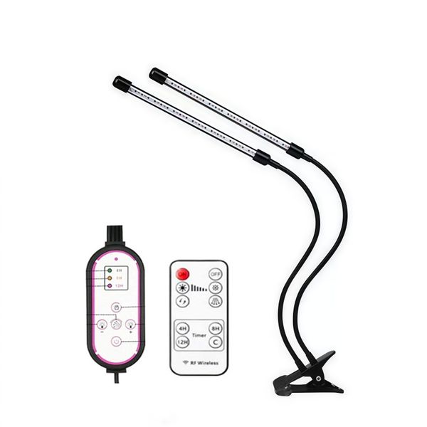 LED Plant Growing Light with Adjustable Gooseneck,2 Tubes,Warm &amp; White