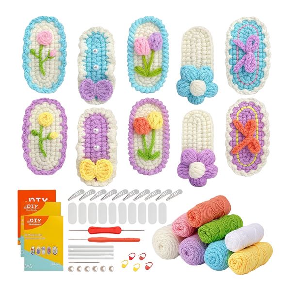 Crochet Kit With 10 Hair Pins, Beginner Set With Instructions
