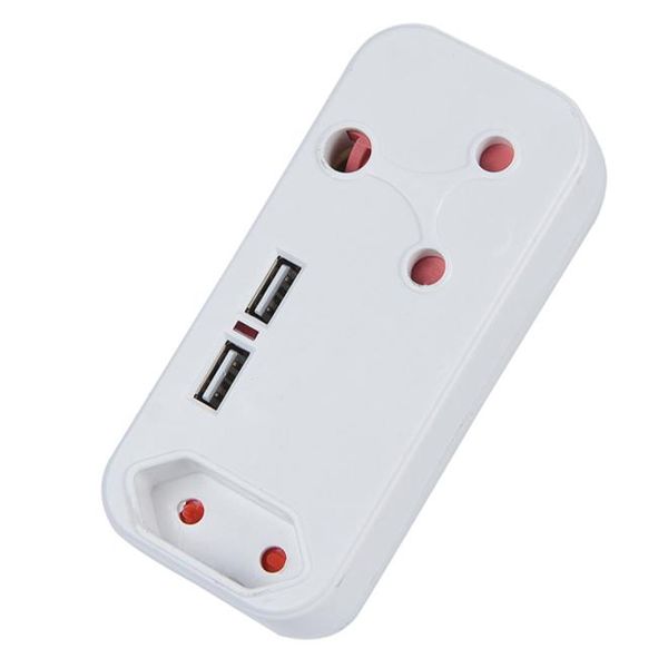 3Pieces Travel Adapter One To Two with2 USB Conversion Socket CA-3102