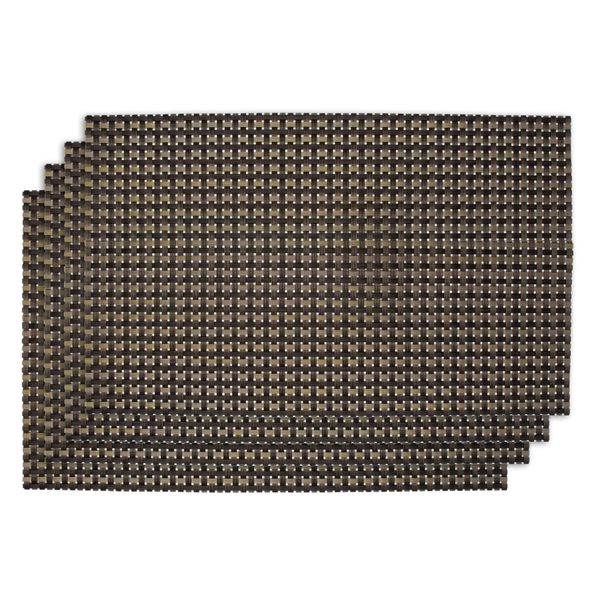 Regent Place Mats Woven Gold/Black/Grey Pvc, 300x450mm - 4 Pack
