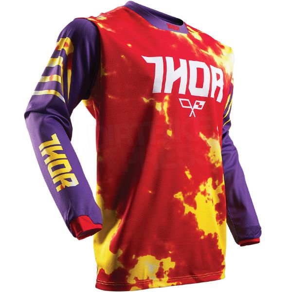 Thor Kids Pulse Air TyDy Purple/Fire Jersey