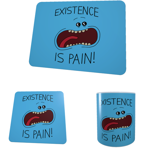 Rick and Morty - Existence Is Pain - Coffee Mug, Coaster, and Mouse Pad
