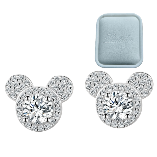 1CT Total Cute Animal Moissanite Stud Earrings - 4 Prong