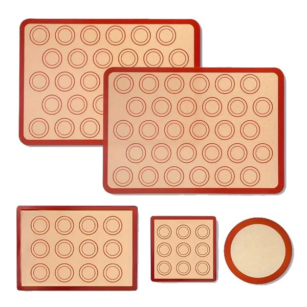 5Piece Silicone Baking Mats Set Reusable Mat Sheets for Macaron Pastries