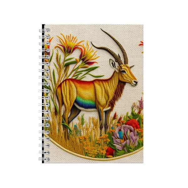 Embroidered GAZELLE Notebook Animal Gift Idea Notepad Pad 100