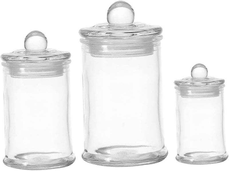 Cylinder Jar With Lid Storage Containers - 3Piece