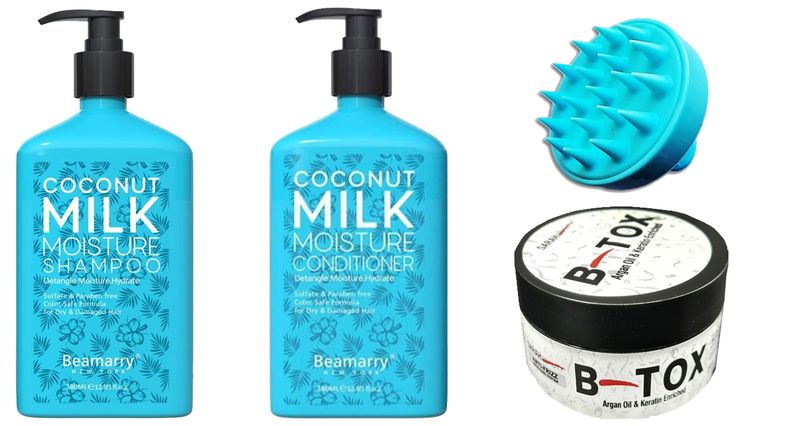 Beamarry Coconut Milk Set + Sarah Beauty B-Tox 150g + Shampoo Brush(02)