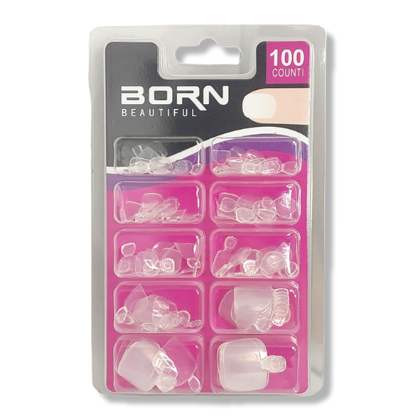 Born Beautiful – Full Cover Nail Tips – Toes – 100 Piece