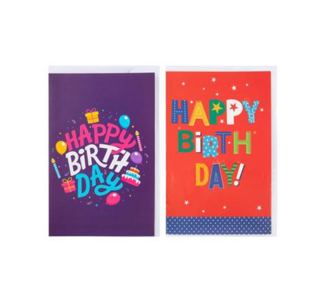 Bright Birthday Card &amp; Envelope x 2