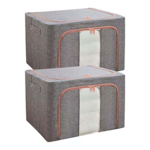 Large Capacity Clothes Bag Duvet Comforter Storage Organizer 66L - 2 Packs