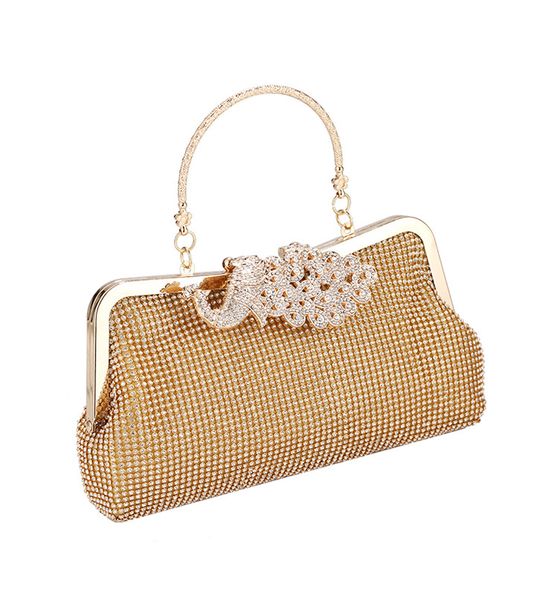 Luxury Diamante Purse Wedding Evening Party Handbag-Black