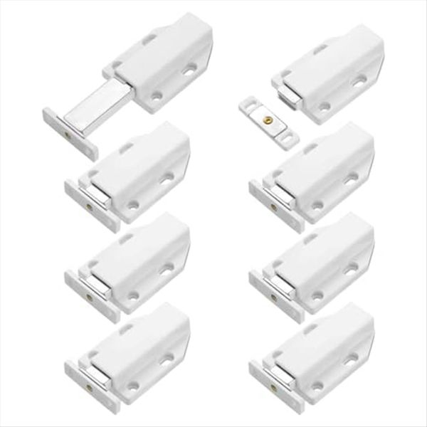8 Pack Magnetic Push Latch Heavy Duty Push To Open Cabinet White