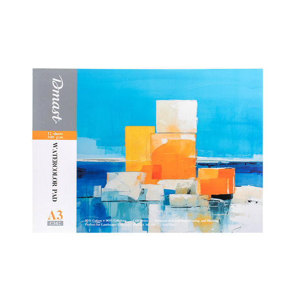 Dmast Watercolor Pad A3, 300g, 12 Sheets White