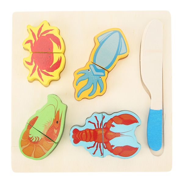 Cutting Play Food Set Hands On Ability Eco Friendly Wood Pretend Food Toys