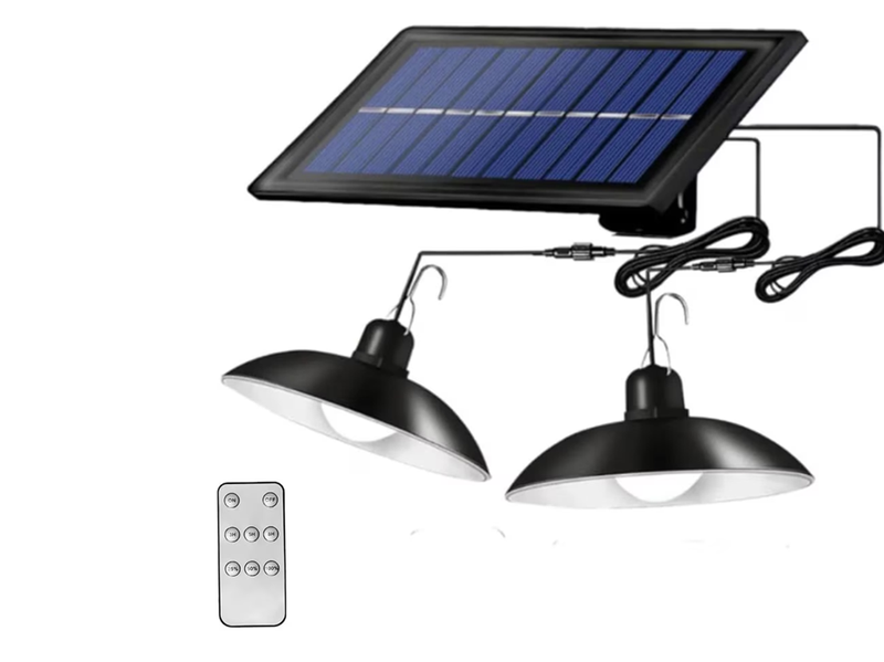 2 Solar-Powered LED Lights with Remote Control, Cool White Light