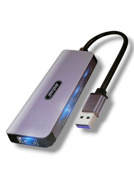 Aluminum Alloy Multi-Functional 4 In 1 USB Hub