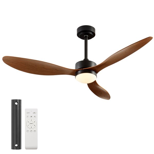 Chenshia Wooden Style Modern Ceiling Fan-LED Light, Remote Controll - 132cm