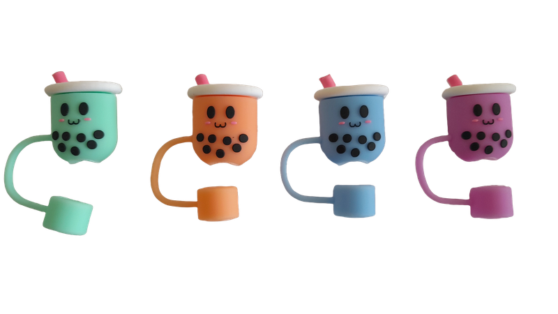 Boba Style Cute Straw Covers: 4 Pieces