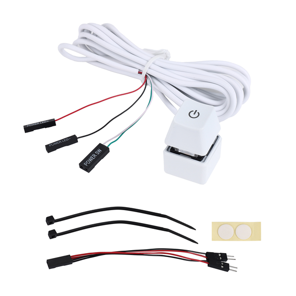 2M Lights Computer Switch On/Off Button Extension Cable, RGB Light