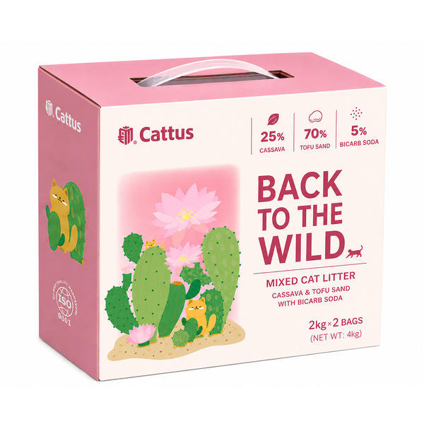 Cattus Back to the Wild Cassava &amp; Tofu Mixed Cat Litter (2kg x 2 Bags)