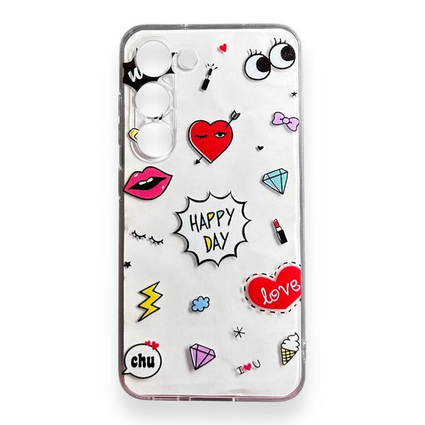 AMA Happy Day Clear Silicon Protective Case For Samsung Galaxy S22