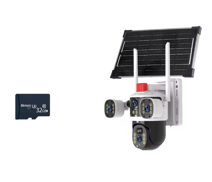 SamMag Triple-Lens Solar 360 Security Dome Camera 4G &amp; Wifi + 64G M-Card