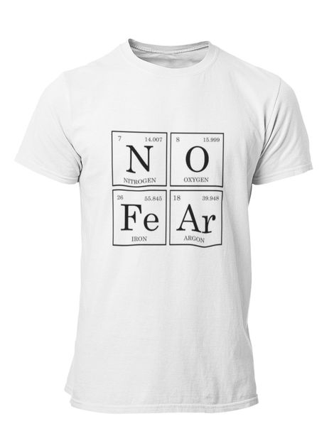 PepperSt Mens White T-Shirt - NOfEaR Periodic Table