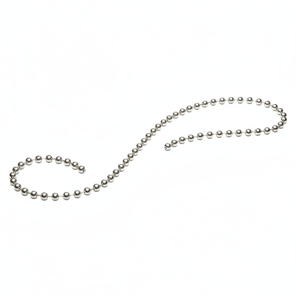 Krafft 3.2mm Solid Brass Ball Chain 1m Length Nickel Plated - 2 Pack